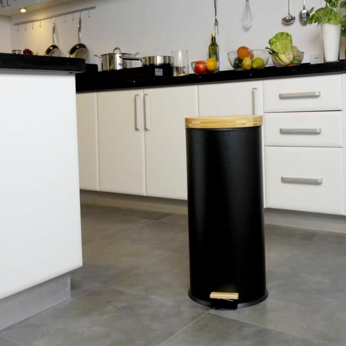 Atkritumu Tvertne Kitchen Move   Melns Melns matēts 30 L